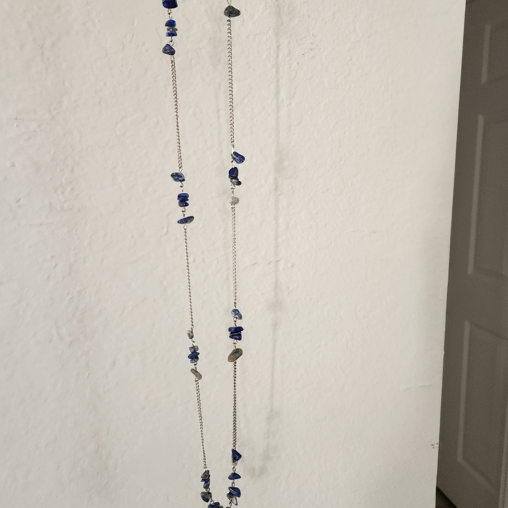 Paparazzi Elegant Blue and Silver Necklace and Pierced Earrings